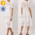 Nueva moda de blanco floral enrejado dibujado vestido de la fabricación al por mayor de moda mujeres ropa (TA5284D)